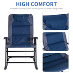 Outsunny Folding Rocking Chair Set with Padded Seat and Back, Pillow