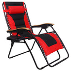 Oversize XL Padded Zero Gravity Lounge Chair Wider Armrest Adjustable Recliner with Cup Holder - N/A