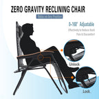 Oversize XL Padded Zero Gravity Lounge Chair Wider Armrest Adjustable Recliner with Cup Holder - N/A