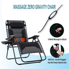 Oversize XL Padded Zero Gravity Lounge Chair Wider Armrest Adjustable Recliner with Cup Holder - N/A