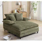 Oversized Chaise Lounge Fluffy Corduroy Sofa Bed Adjustable