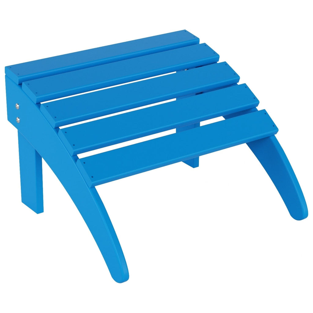 Polytrends Laguna Hdpe All Weather Outdoor Patio Foldable Adirondack Chair With Ottoman (2-Piece Set)