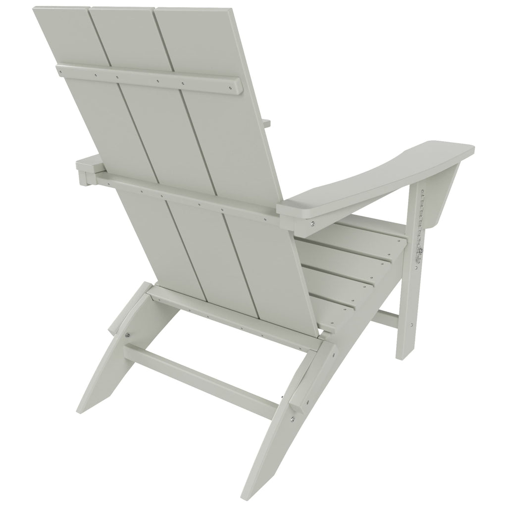 Polytrends Shoreside Modern Eco-Friendly All Weather Commercial-Residential Folding Adirondack Chair