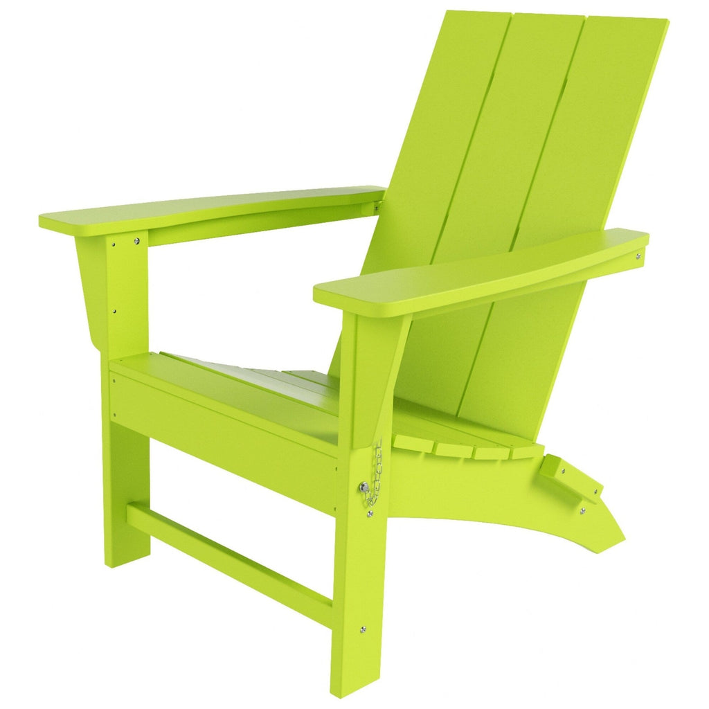 Polytrends Shoreside Modern Eco-Friendly All Weather Commercial-Residential Folding Adirondack Chair