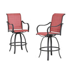 Patio Festival Outdoor Metal High Back Swivel Bar Chair (2-Pack)