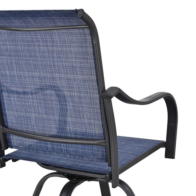 Patio Festival Outdoor Metal High Back Swivel Bar Chair (2-Pack)
