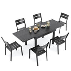 Pellebant 5/7/9-piece Aluminum Outdoor Dining Set Expandable Table and Stackable Chairs
