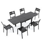 Pellebant 5/7/9-piece Aluminum Outdoor Dining Set Expandable Table and Stackable Chairs