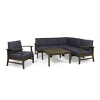 Perla Outdoor 7-piece Acacia Wood Sofa Set with Cushion by Christopher Knight Home