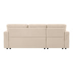 Reversible Sectional Sofa with Pull-Out Sleeper Bed, Hidden Storage Chaise, Durable Legs,