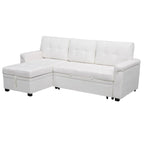 Reversible Sectional Sofa with Pull-Out Sleeper Bed, Hidden Storage Chaise, Durable Legs,