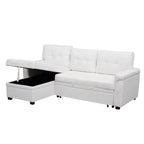Reversible Sectional Sofa with Pull-Out Sleeper Bed, Hidden Storage Chaise, Durable Legs,