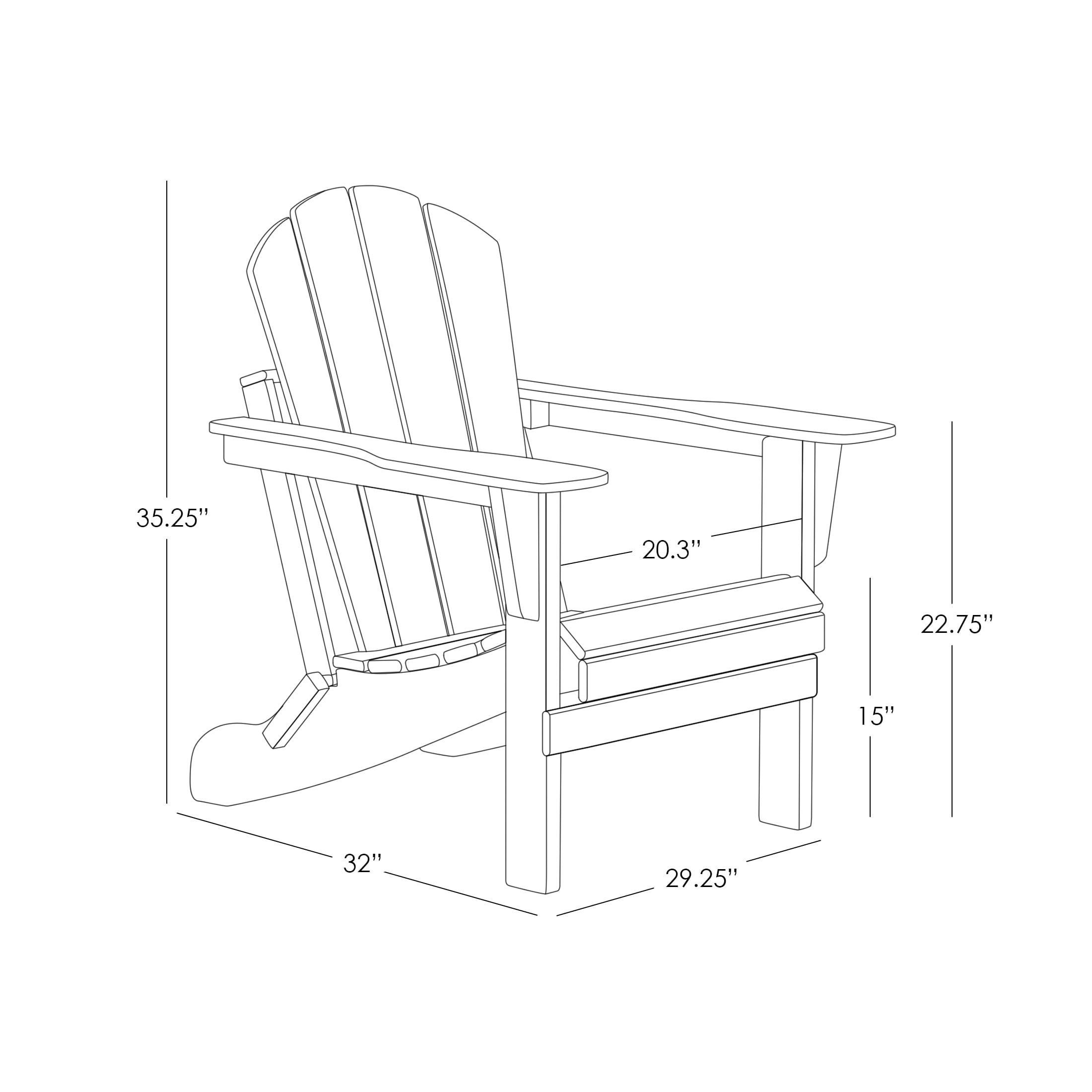 Polytrends Laguna Hdpe All Weather Outdoor Patio Foldable Adirondack Chair With Ottoman (2-Piece Set)