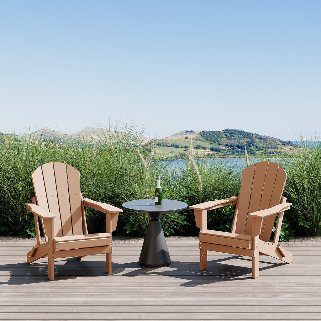 Polytrends Laguna Weather Resistant Outdoor Patio Folding Adirondack Chairs (Set of 2)
