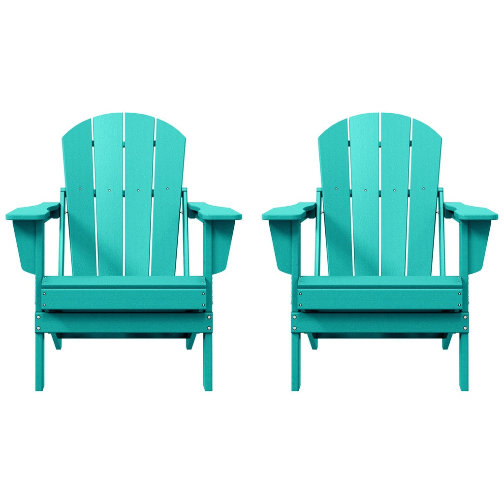 Polytrends Laguna Weather Resistant Outdoor Patio Folding Adirondack Chairs (Set of 2)