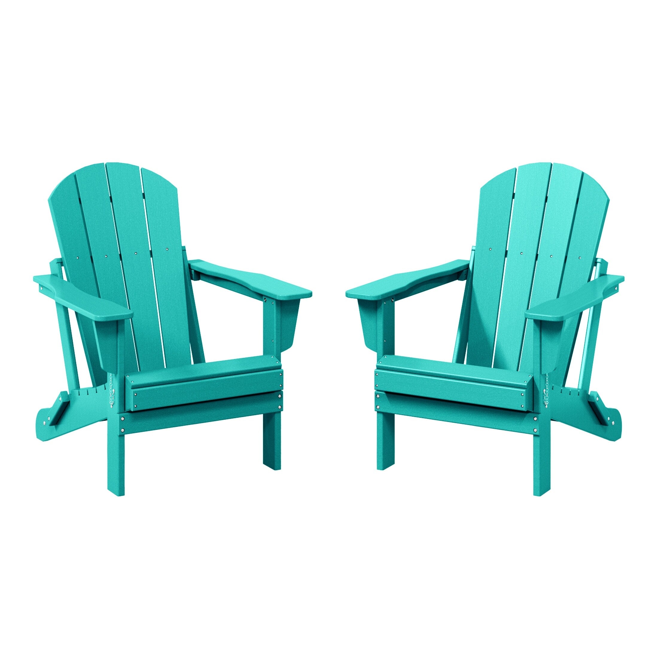 Polytrends Laguna Weather Resistant Outdoor Patio Folding Adirondack Chairs (Set of 2)