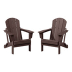 Polytrends Laguna Weather Resistant Outdoor Patio Folding Adirondack Chairs (Set of 2)
