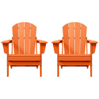 Polytrends Laguna Weather Resistant Outdoor Patio Folding Adirondack Chairs (Set of 2)