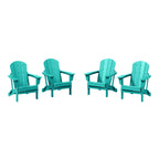 Polytrends Laguna Weather Resistant Outdoor Patio Folding Adirondack Chairs (Set of 4)