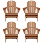 Polytrends Laguna Weather Resistant Outdoor Patio Folding Adirondack Chairs (Set of 4)