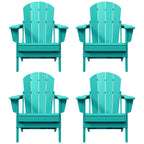 Polytrends Laguna Weather Resistant Outdoor Patio Folding Adirondack Chairs (Set of 4)