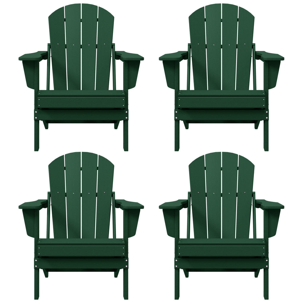 Polytrends Laguna Weather Resistant Outdoor Patio Folding Adirondack Chairs (Set of 4)