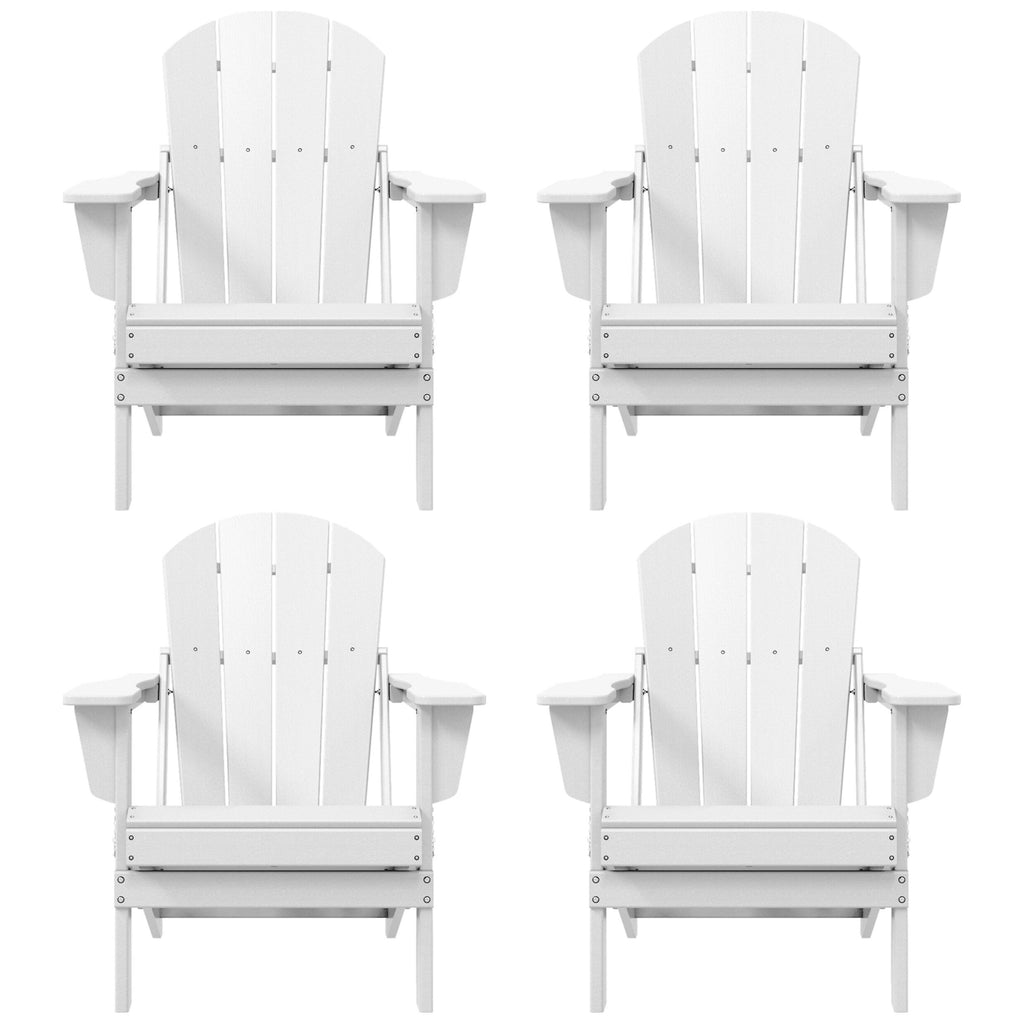 Polytrends Laguna Weather Resistant Outdoor Patio Folding Adirondack Chairs (Set of 4)