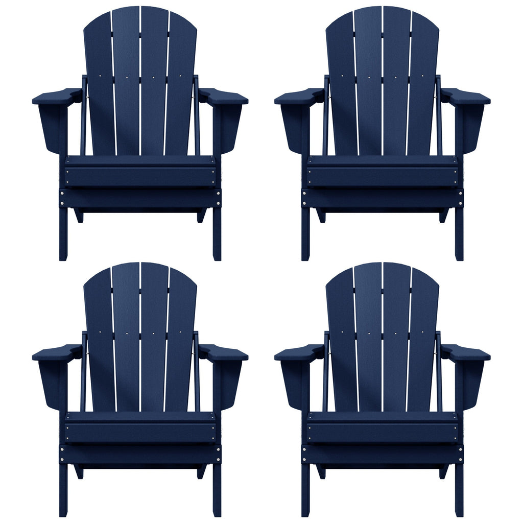 Polytrends Laguna Weather Resistant Outdoor Patio Folding Adirondack Chairs (Set of 4)