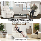 Power Lift Recliner Chair for Elderly, Fabric Lift Chairs w/ Extended Footrest, with 2 Cup Holders,Side Pockets, Remote Control