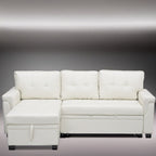 Reversible Sectional Sofa with Pull-Out Sleeper Bed, Hidden Storage Chaise, Durable Legs,