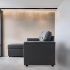 Reversible Sectional Sofa with Pull-Out Sleeper Bed, Hidden Storage Chaise, Durable Legs,