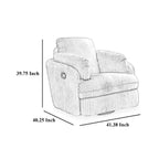 Rikki Swivel Glider Manual Recliner Chair, Gray Corduroy, 2 Pillows