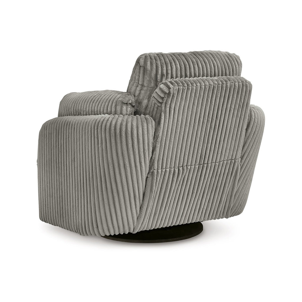 Rikki Swivel Glider Manual Recliner Chair, Gray Corduroy, 2 Pillows