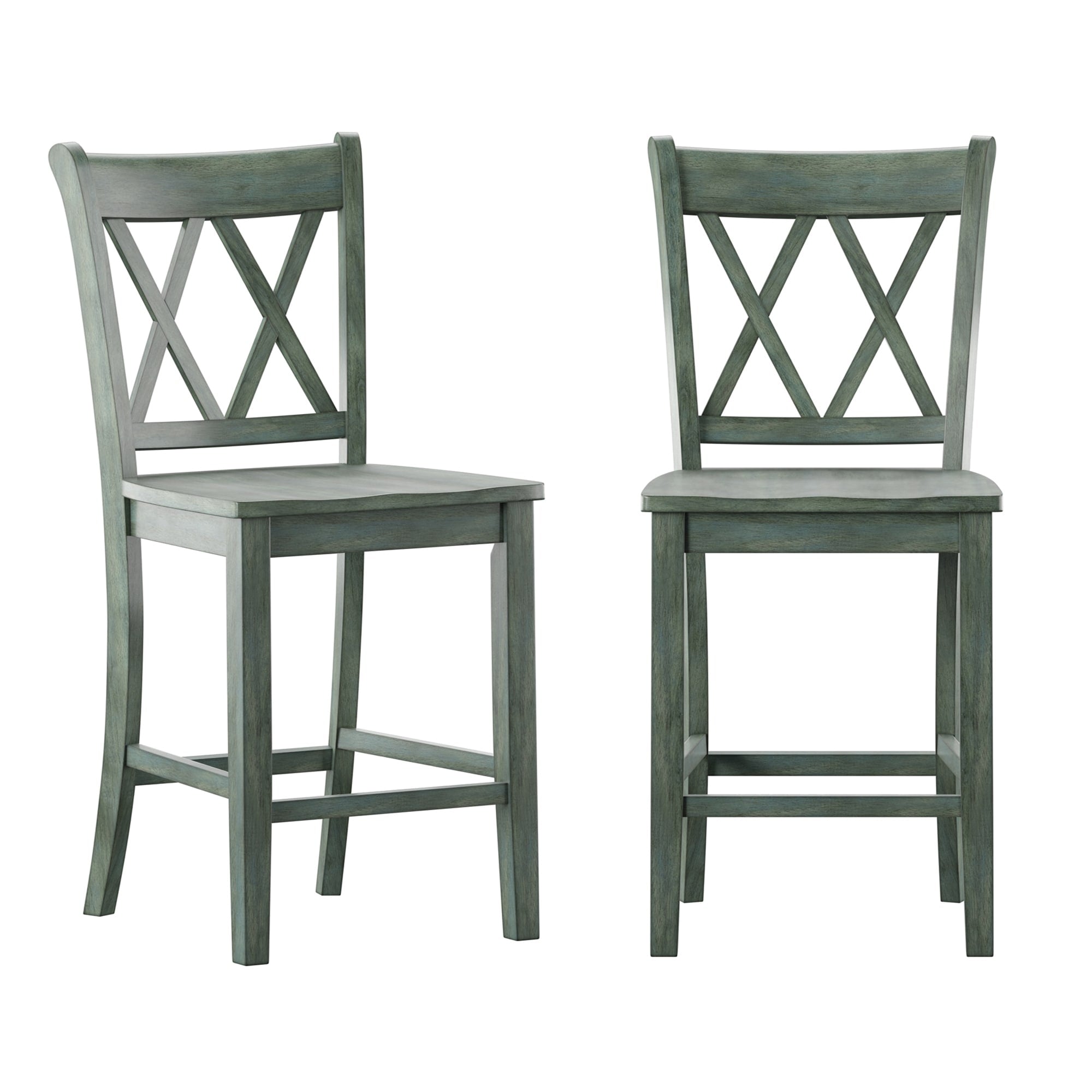 Ronda Double X-Back Counter Height Chairs (Set of 2)