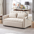 Roomfitters Convertible Loveseat Sofa Bed with USB Ports, Side Pockets, Cup Holders, and Swivel Phone Holder for Living Room