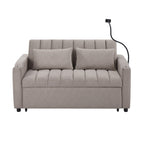 Roomfitters Convertible Loveseat Sofa Bed with USB Ports, Side Pockets, Cup Holders, and Swivel Phone Holder for Living Room