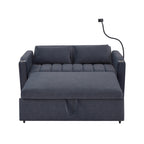 Roomfitters Convertible Loveseat Sofa Bed with USB Ports, Side Pockets, Cup Holders, and Swivel Phone Holder for Living Room