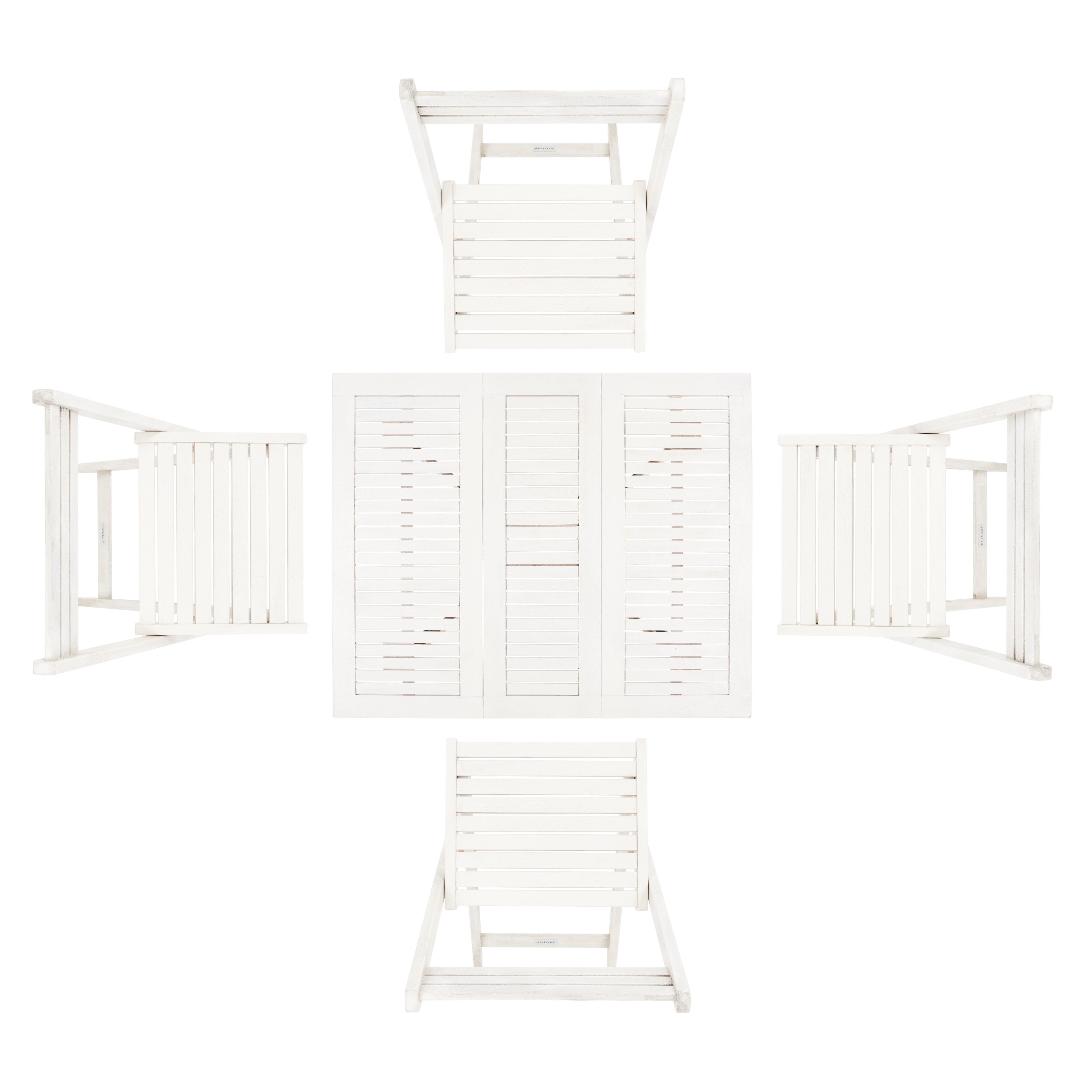 SAFAVIEH Outdoor Brandy 5-Piece Outdoor Dining Table Set - 43Wx35Dx29H