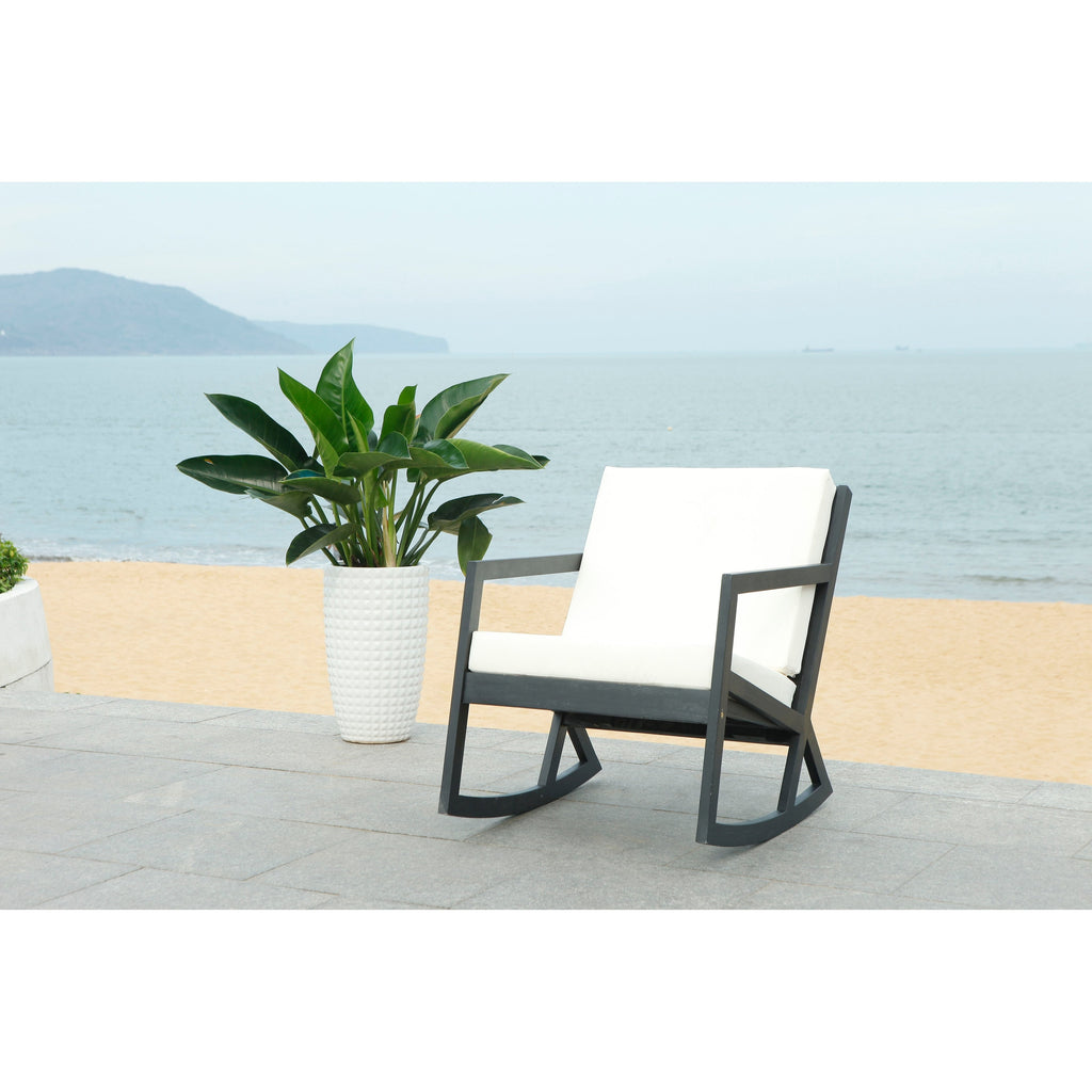 SAFAVIEH Outdoor Makaila Rocking Chair with Cushion - 26W x 31D x 38H