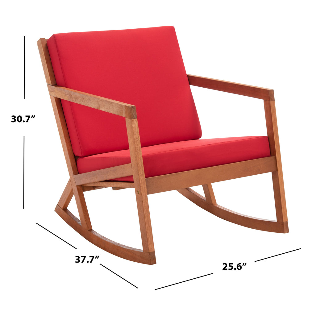 SAFAVIEH Outdoor Makaila Rocking Chair with Cushion - 26W x 31D x 38H