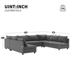 Sectional Sofa,Reversible U Shaped Chenille Couch Set,Free Combination,Oversized 8 Seat Convertible Sofa