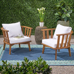 Sedona Acacia Wood Outdoor Club Chairs with Cushions (Set of 2) by Christopher Knight Home