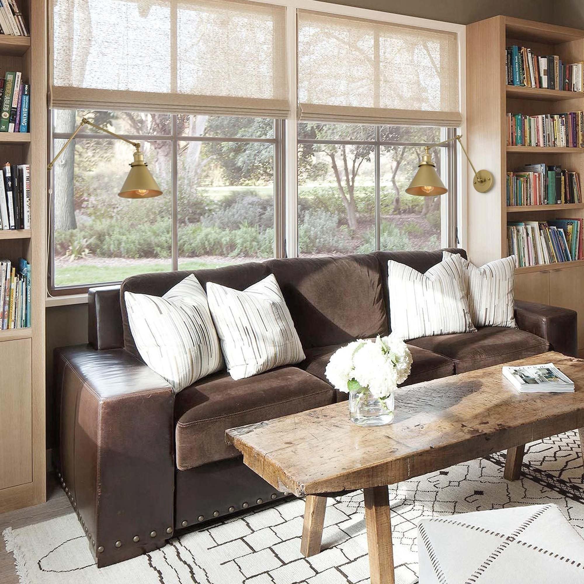 Lot de 2 appliques murales modernes à bras articulé, réglables et câblées