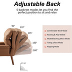 Soft Fabric Casual Living Room Armchair With Adjustable Backrest And Legs Stool