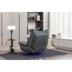 Swivel Glider Power Recliner with Bluetooth Speakers, Phone Holder, USB and Type-C Charging Ports, Hidden Arm Storage