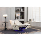 Swivel Glider Power Recliner with Bluetooth Speakers, Phone Holder, USB and Type-C Charging Ports, Hidden Arm Storage