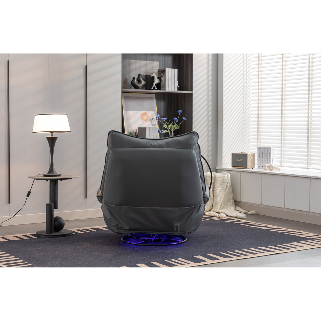 Swivel Glider Power Recliner with Bluetooth Speakers, Phone Holder, USB and Type-C Charging Ports, Hidden Arm Storage