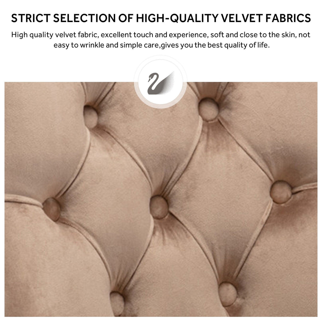 Upholstered Tufted Velvet Dining Chair with Solid Wood Legs Set of 6