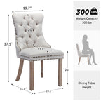 Upholstered Tufted Velvet Dining Chair with Solid Wood Legs Set of 6