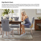 Upholstered Tufted Velvet Dining Chair with Solid Wood Legs Set of 6